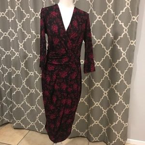 M Rachel Roy Printed Faux Wrap Dress